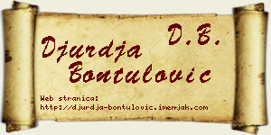Đurđa Bontulović vizit kartica